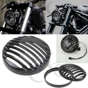 <span style="color: #ffffff;">Black CNC Headlight Grill Cover For Harley Sportster</span>