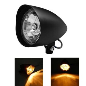 <span style="color: #ffffff;">Headlights Visor Bullet Head Light Lamp Harley sportster dyna - Black</span>